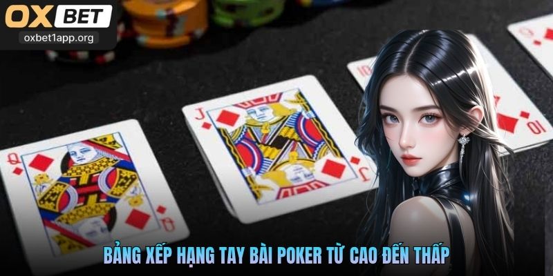 Bảng xếp hạng tay bài Poker từ cao đến thấp